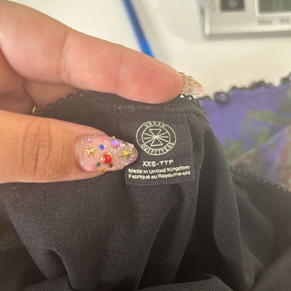 Urban Outfitters Purple & Green 60s Swirl Print Stretch Mini Skirt - Picture 9 of 12